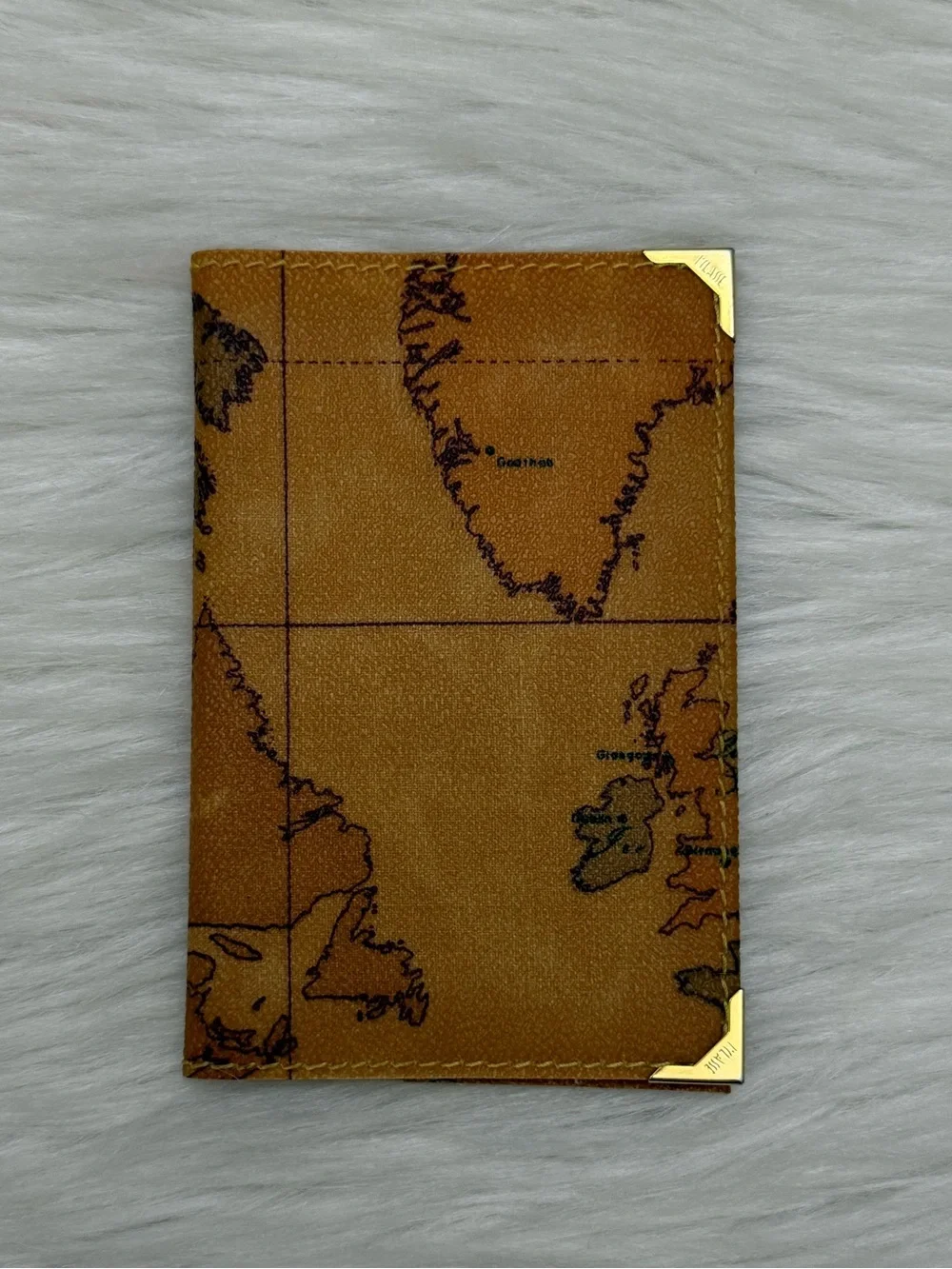ALVIERO MARTINI - PRIMA CLASSE BROWN TAN PVC LEATHER BIFOLD PASSPORT WALLET
